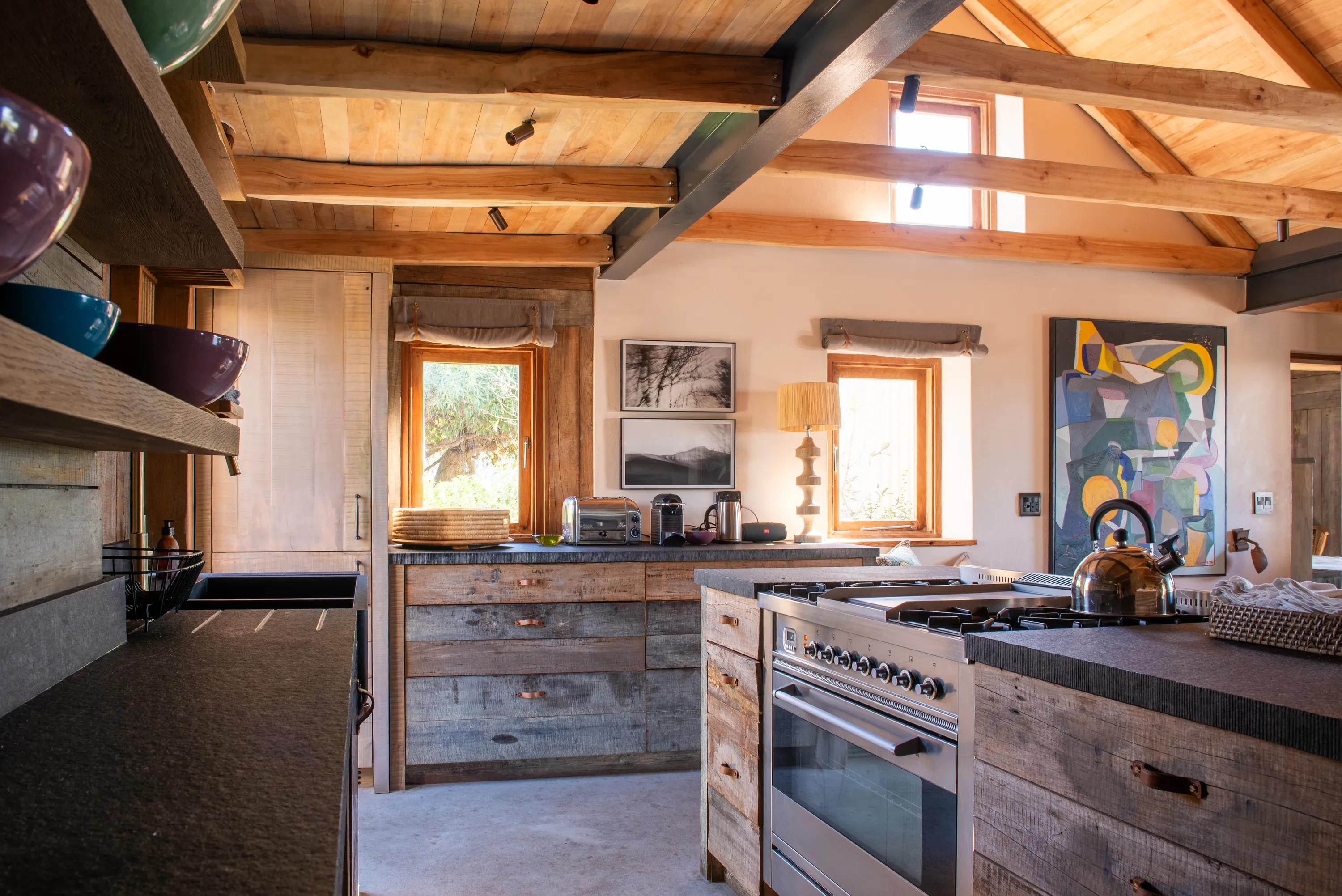 The cottage's indoor kitchen